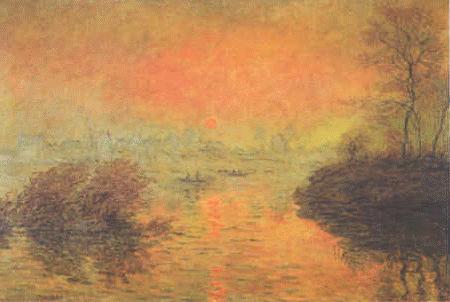 Claude Monet Sunset at Lavacourt China oil painting art